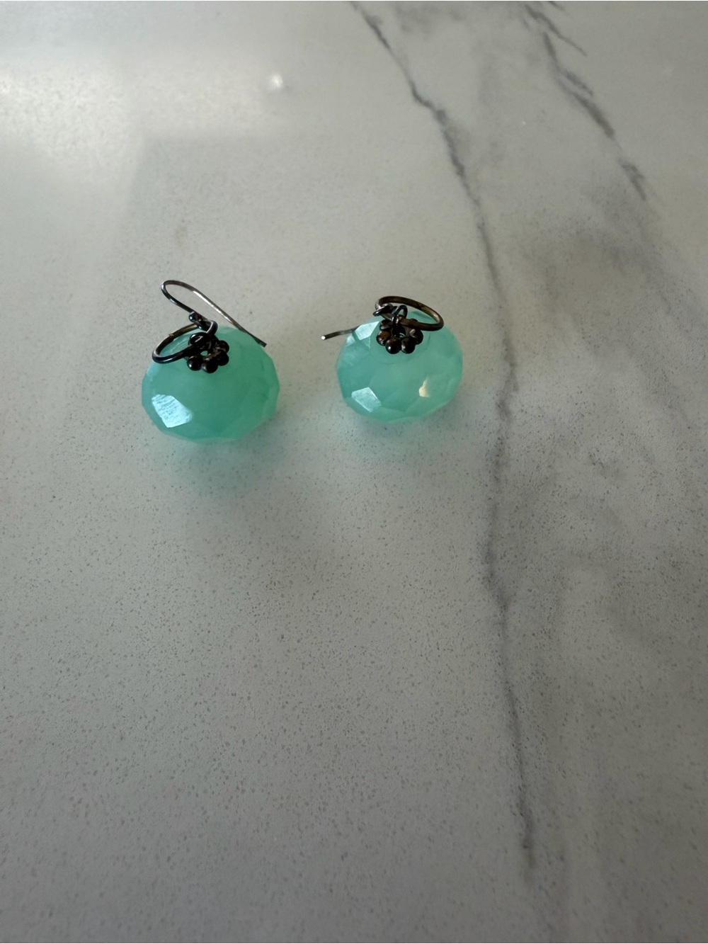 Faceted Chalcedony Drop Earrings